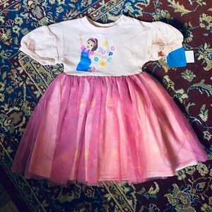 Girls Pink Tulle Dress with Graphic Tee Top by Ms. Rachel
